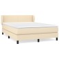 vidaXL Cama box spring con colchón tela color crema 140x190 cm vidaXL Cama box spring con colchón tela color crema 140x190 cm