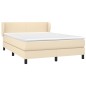 vidaXL Cama box spring con colchón tela color crema 140x190 cm vidaXL Cama box spring con colchón tela color crema 140x190 cm