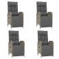 vidaXL Set comedor de jardín 5 piezas con cojines ratán sintético gris vidaXL Set comedor de jardín 5 piezas con cojines ratán sintético gris