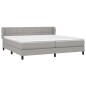 vidaXL Cama box spring con colchón tela gris claro 200x200 cm vidaXL Cama box spring con colchón tela gris claro 200x200 cm