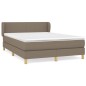 vidaXL Cama box spring con colchón tela gris taupe 140x190 cm vidaXL Cama box spring con colchón tela gris taupe 140x190 cm