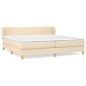 vidaXL Cama box spring con colchón tela color crema 200x200 cm vidaXL Cama box spring con colchón tela color crema 200x200 cm