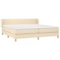vidaXL Cama box spring con colchón tela color crema 200x200 cm vidaXL Cama box spring con colchón tela color crema 200x200 cm
