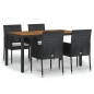 vidaXL Set de muebles jardín 5 pzas con cojines ratán sintético negro vidaXL Set de muebles jardín 5 pzas con cojines ratán sintético negro