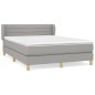 vidaXL Cama box spring con colchón tela gris claro 140x190 cm vidaXL Cama box spring con colchón tela gris claro 140x190 cm