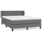 vidaXL Cama box spring con colchón cuero sintético gris 140x200 cm vidaXL Cama box spring con colchón cuero sintético gris 140x200 cm