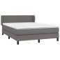 vidaXL Cama box spring con colchón cuero sintético gris 140x200 cm vidaXL Cama box spring con colchón cuero sintético gris 140x200 cm