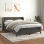 vidaXL Cama box spring con colchón terciopelo gris oscuro 140x190 cm vidaXL Cama box spring con colchón terciopelo gris oscuro 140x190 cm