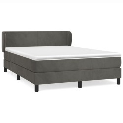 vidaXL Cama box spring con colchón terciopelo gris oscuro 140x190 cm