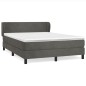 vidaXL Cama box spring con colchón terciopelo gris oscuro 140x190 cm vidaXL Cama box spring con colchón terciopelo gris oscuro 140x190 cm