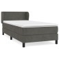 vidaXL Cama box spring con colchón terciopelo gris oscuro 100x200 cm vidaXL Cama box spring con colchón terciopelo gris oscuro 100x200 cm