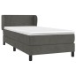 vidaXL Cama box spring con colchón terciopelo gris oscuro 100x200 cm vidaXL Cama box spring con colchón terciopelo gris oscuro 100x200 cm