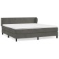 vidaXL Cama box spring con colchón terciopelo gris oscuro 160x200 cm vidaXL Cama box spring con colchón terciopelo gris oscuro 160x200 cm