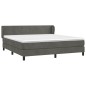 vidaXL Cama box spring con colchón terciopelo gris oscuro 160x200 cm vidaXL Cama box spring con colchón terciopelo gris oscuro 160x200 cm