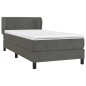 vidaXL Cama box spring con colchón terciopelo gris oscuro 90x200 cm vidaXL Cama box spring con colchón terciopelo gris oscuro 90x200 cm