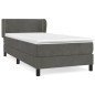 vidaXL Cama box spring con colchón terciopelo gris oscuro 90x190 cm vidaXL Cama box spring con colchón terciopelo gris oscuro 90x190 cm