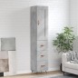 vidaXL Aparador de madera contrachapada gris hormigón 34,5x34x180 cm vidaXL Aparador de madera contrachapada gris hormigón 34,5x34x180 cm