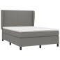 vidaXL Cama box spring con colchón tela gris oscuro 140x200 cm vidaXL Cama box spring con colchón tela gris oscuro 140x200 cm
