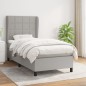 vidaXL Cama box spring con colchón tela gris claro 100x200 cm vidaXL Cama box spring con colchón tela gris claro 100x200 cm