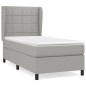vidaXL Cama box spring con colchón tela gris claro 100x200 cm vidaXL Cama box spring con colchón tela gris claro 100x200 cm