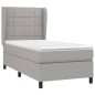 vidaXL Cama box spring con colchón tela gris claro 100x200 cm vidaXL Cama box spring con colchón tela gris claro 100x200 cm