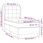 vidaXL Cama box spring con colchón tela gris claro 100x200 cm vidaXL Cama box spring con colchón tela gris claro 100x200 cm
