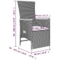 vidaXL Set comedor de jardín 3 piezas con cojines ratán sintético gris