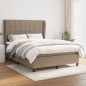 vidaXL Cama box spring con colchón tela gris taupe 140x200 cm vidaXL Cama box spring con colchón tela gris taupe 140x200 cm