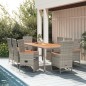 vidaXL Set comedor jardín 9 pzas y cojines ratán sintético gris vidaXL Set comedor jardín 9 pzas y cojines ratán sintético gris