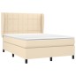 vidaXL Cama box spring con colchón tela color crema 140x190 cm vidaXL Cama box spring con colchón tela color crema 140x190 cm