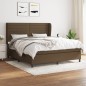 vidaXL Cama box spring con colchón tela marrón oscuro 180x200 cm vidaXL Cama box spring con colchón tela marrón oscuro 180x200 cm