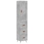 vidaXL Aparador de madera contrachapada gris hormigón 34,5x34x180 cm vidaXL Aparador de madera contrachapada gris hormigón 34,5x34x180 cm