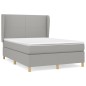 vidaXL Cama box spring con colchón tela gris claro 140x190 cm vidaXL Cama box spring con colchón tela gris claro 140x190 cm