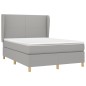 vidaXL Cama box spring con colchón tela gris claro 140x190 cm vidaXL Cama box spring con colchón tela gris claro 140x190 cm