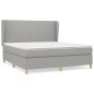 vidaXL Cama box spring con colchón tela gris claro 180x200 cm vidaXL Cama box spring con colchón tela gris claro 180x200 cm