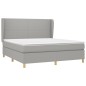 vidaXL Cama box spring con colchón tela gris claro 180x200 cm vidaXL Cama box spring con colchón tela gris claro 180x200 cm