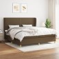 vidaXL Cama box spring con colchón tela marrón oscuro 200x200 cm vidaXL Cama box spring con colchón tela marrón oscuro 200x200 cm