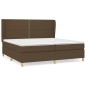 vidaXL Cama box spring con colchón tela marrón oscuro 200x200 cm vidaXL Cama box spring con colchón tela marrón oscuro 200x200 cm