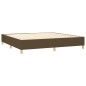 vidaXL Cama box spring con colchón tela marrón oscuro 200x200 cm vidaXL Cama box spring con colchón tela marrón oscuro 200x200 cm