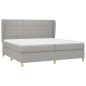 vidaXL Cama box spring con colchón tela gris claro 200x200 cm vidaXL Cama box spring con colchón tela gris claro 200x200 cm