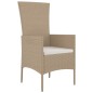 vidaXL Set comedor de jardín 5 pzas con cojines ratán sintético beige vidaXL Set comedor de jardín 5 pzas con cojines ratán sintético beige