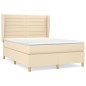 vidaXL Cama box spring con colchón tela color crema 140x200 cm vidaXL Cama box spring con colchón tela color crema 140x200 cm