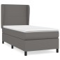 vidaXL Cama box spring con colchón cuero sintético gris 90x190 cm vidaXL Cama box spring con colchón cuero sintético gris 90x190 cm