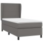 vidaXL Cama box spring con colchón cuero sintético gris 90x190 cm vidaXL Cama box spring con colchón cuero sintético gris 90x190 cm