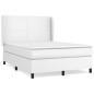 vidaXL Cama box spring con colchón cuero sintético blanco 140x200cm vidaXL Cama box spring con colchón cuero sintético blanco 140x200cm