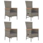 vidaXL Set comedor de jardín 5 piezas con cojines ratán sintético gris vidaXL Set comedor de jardín 5 piezas con cojines ratán sintético gris