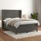 vidaXL Cama box spring con colchón terciopelo gris oscuro 140x190 cm vidaXL Cama box spring con colchón terciopelo gris oscuro 140x190 cm