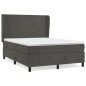 vidaXL Cama box spring con colchón terciopelo gris oscuro 140x190 cm vidaXL Cama box spring con colchón terciopelo gris oscuro 140x190 cm
