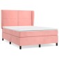 vidaXL Cama box spring con colchón terciopelo rosa 140x190 cm vidaXL Cama box spring con colchón terciopelo rosa 140x190 cm