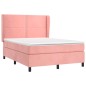 vidaXL Cama box spring con colchón terciopelo rosa 140x190 cm vidaXL Cama box spring con colchón terciopelo rosa 140x190 cm